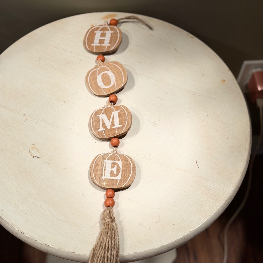 Wooden Pumpkin‎ Hanging Decor Sign Fall Autumn Welcome Home